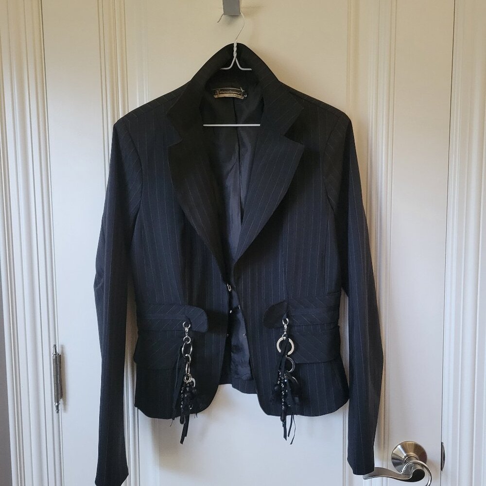 Rinascimento Pin Striped Black Blazer
